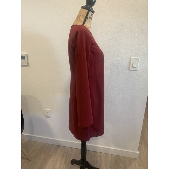 (C-197) Mng mango womens dress long sleeves size XS wine color - Picture 5 of 6